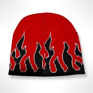 Red and Black Flame Beanie